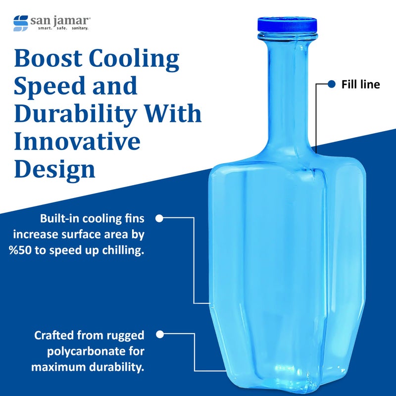 San Jamar Rapi-Kool Cold Paddle Chill Utensil for Chilling Soups and Hot Liquids In Restaurants and Kitchens, Plastic, 64 Ounces, Blue, (Set of 2) - Image 3